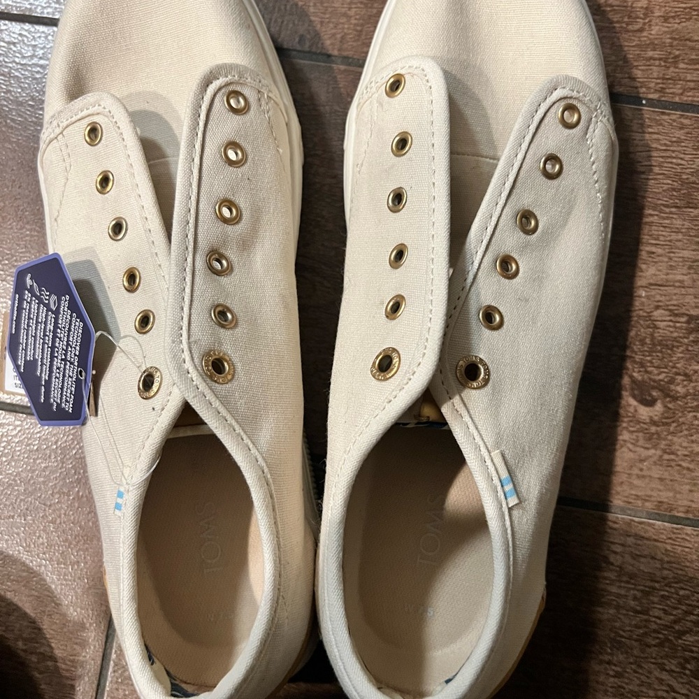 NEW TOMS Travel Lite Natural Canvas Size 7.5